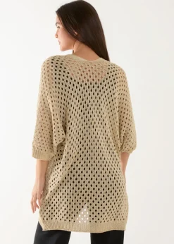 Blue Vanilla Gold Crochet Lurex Cardigan