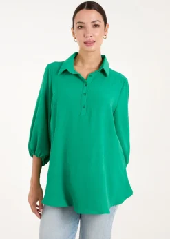 Blue Vanilla Green Front Button Shirt