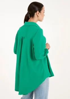 Blue Vanilla Green Front Button Shirt