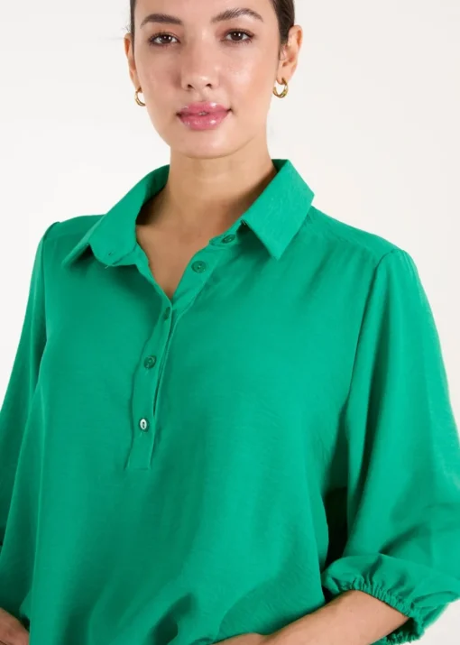 Blue Vanilla Green Front Button Shirt