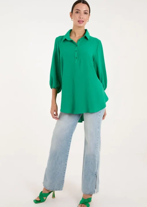 Blue Vanilla Green Front Button Shirt