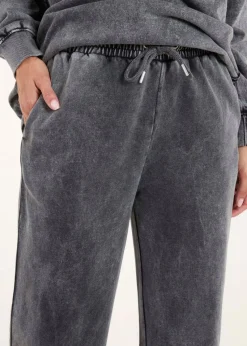 Blue Vanilla Grey Acid Wash Straight Leg Joggers