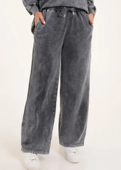 Blue Vanilla Grey Acid Wash Straight Leg Joggers