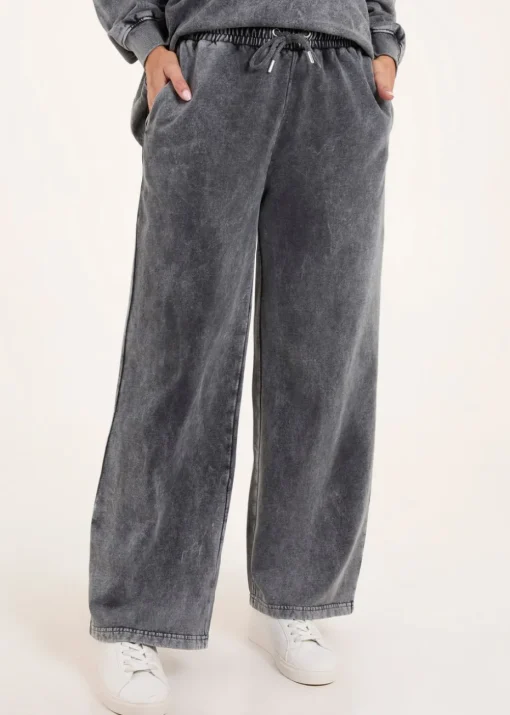 Blue Vanilla Grey Acid Wash Straight Leg Joggers