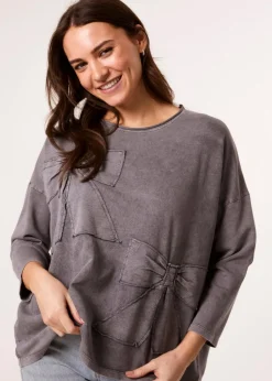 Blue Vanilla Grey Bow Sweatshirt