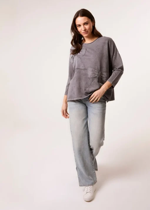 Blue Vanilla Grey Bow Sweatshirt