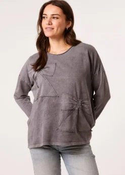Blue Vanilla Grey Bow Sweatshirt