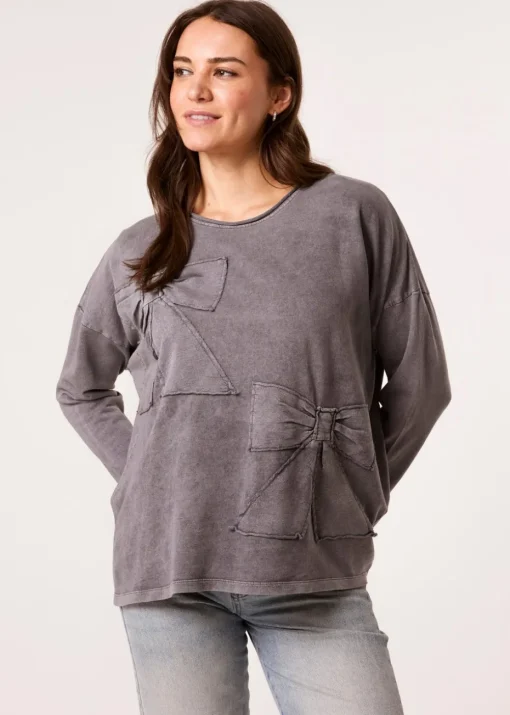 Blue Vanilla Grey Bow Sweatshirt