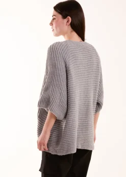 Blue Vanilla Grey Knitted Mid Length Cardigan