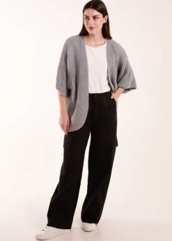 Blue Vanilla Grey Knitted Mid Length Cardigan