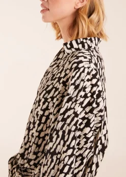 Blue Vanilla High Low Hem Tie Knot Blouse