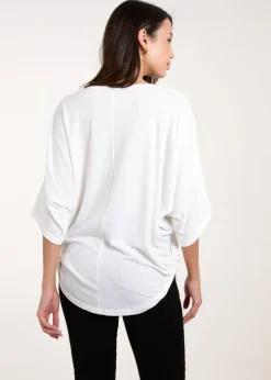 Blue Vanilla Ivory Studded Zip Front Top