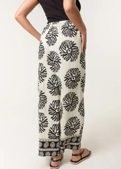 Blue Vanilla Khaki Printed Elasticated Trousers