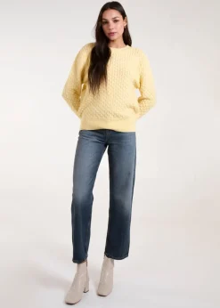 Blue Vanilla Lemon Textured Knit Jumper