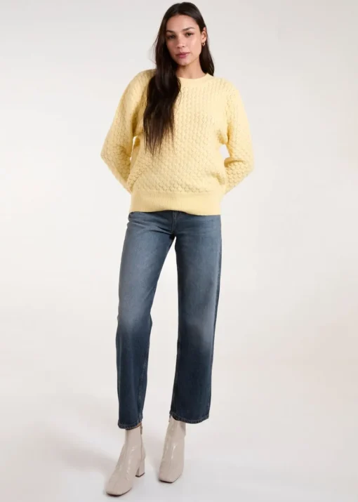 Blue Vanilla Lemon Textured Knit Jumper