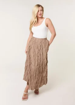 Blue Vanilla Mocha Crinkled Texture Skirt