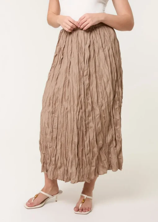 Blue Vanilla Mocha Crinkled Texture Skirt