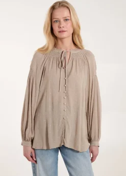 Blue Vanilla Mocha Long Sleeve Button Down Shirt