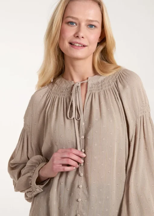 Blue Vanilla Mocha Long Sleeve Button Down Shirt