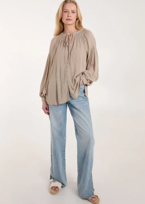 Blue Vanilla Mocha Long Sleeve Button Down Shirt