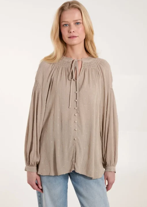 Blue Vanilla Mocha Long Sleeve Button Down Shirt