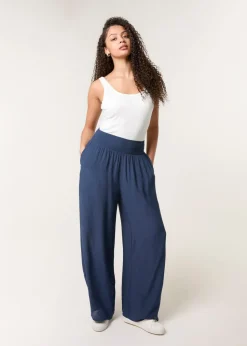 Blue Vanilla Navy Shirred Trouser