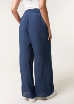 Blue Vanilla Navy Shirred Trouser
