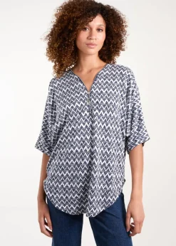 Blue Vanilla Navy Zig Zag Front Top