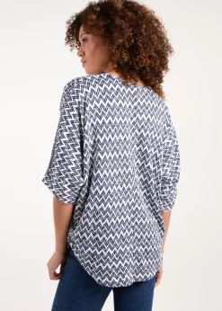 Blue Vanilla Navy Zig Zag Front Top