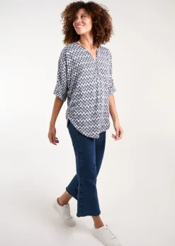 Blue Vanilla Navy Zig Zag Front Top