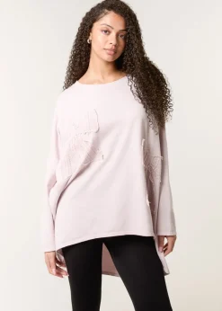 Blue Vanilla Pink Lace Bow Sweat Top
