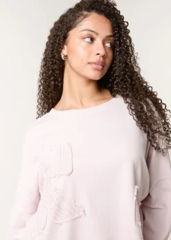 Blue Vanilla Pink Lace Bow Sweat Top