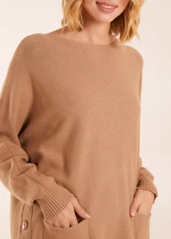 Blue Vanilla Pocket Slash Neck Jumper