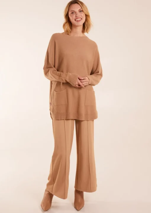 Blue Vanilla Pocket Slash Neck Jumper