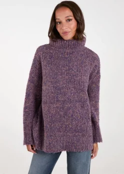 Blue Vanilla Purple Turtle Neck Specked Jumper