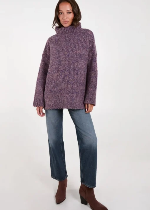 Blue Vanilla Purple Turtle Neck Specked Jumper