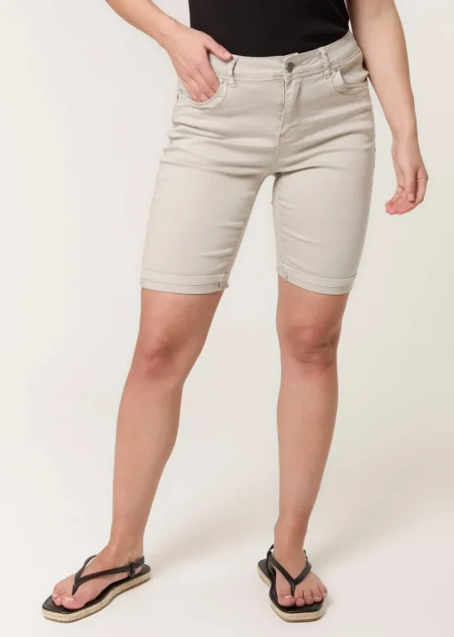 Blue Vanilla Sand Denim Knee Length Shorts