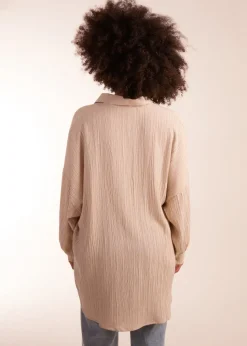 Blue Vanilla Stone Crinkle Oversized Shirt