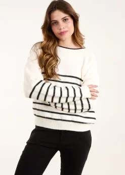 Blue Vanilla Stone Stripe Knit Jumper