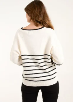 Blue Vanilla Stone Stripe Knit Jumper