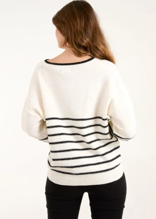 Blue Vanilla Stone Stripe Knit Jumper