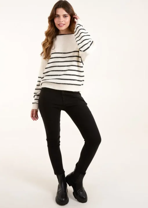 Blue Vanilla Stone Stripe Knit Jumper