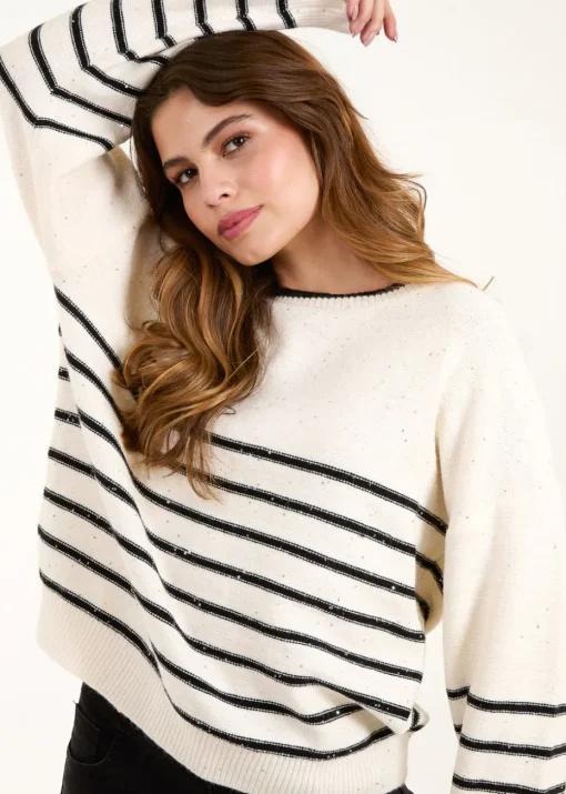 Blue Vanilla Stone Stripe Knit Jumper