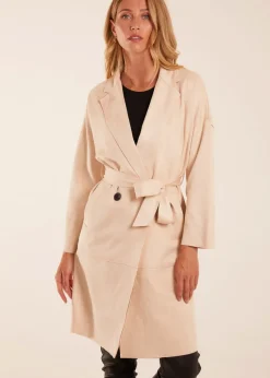Blue Vanilla Stone Waist Detail Trench Style Jacket