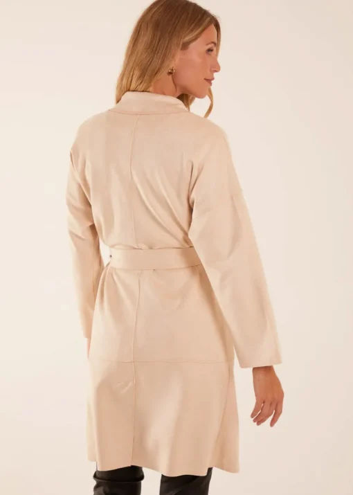Blue Vanilla Stone Waist Detail Trench Style Jacket