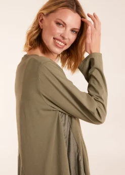 Blue Vanilla Sweatshirt With Sateen Tunic Insert