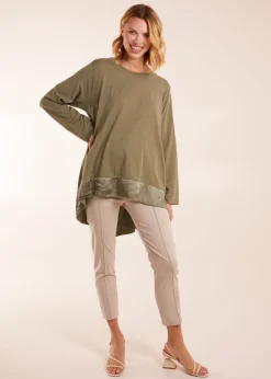 Blue Vanilla Sweatshirt With Sateen Tunic Insert
