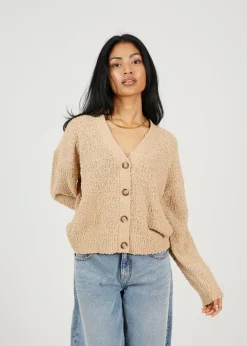 Brave Soul Beige Textured Knit Cardigan