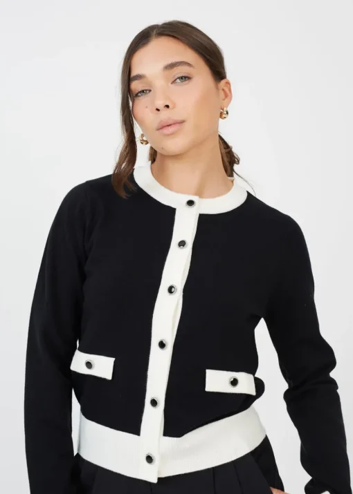 Brave Soul Black Classic Round Neck Cardigan