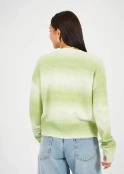 Brave Soul Green Button Through Space Dye Cardigan